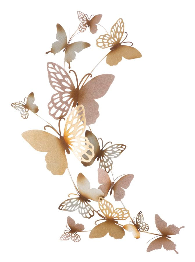 Decoratiune de Perete Mauro Ferretti Butterflies Gold/Pink C  59,5X4X111,5 cm, Multicolor