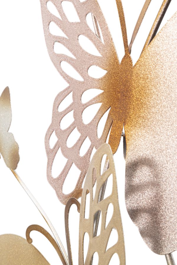 Decoratiune de Perete Mauro Ferretti Butterflies Gold/Pink C  59,5X4X111,5 cm, Multicolor