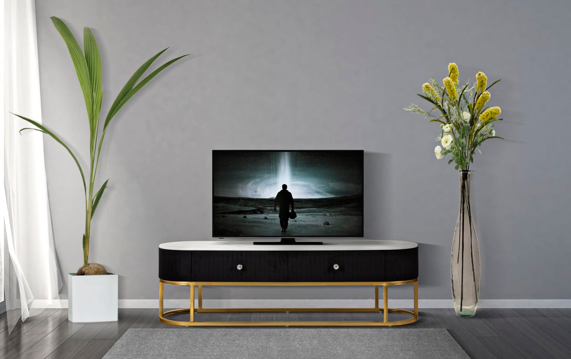 Comoda TV Mauro Ferretti Montpellier Black  150X42X45 cm, Multicolor