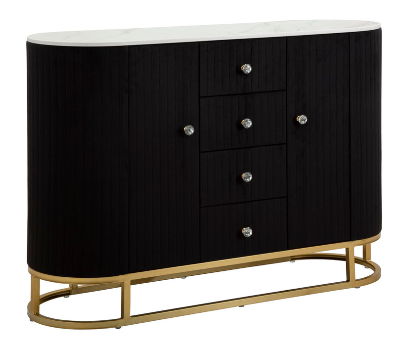 Bufet Montpellier Black Mauro Ferretti 120X40X85 cm, Negru