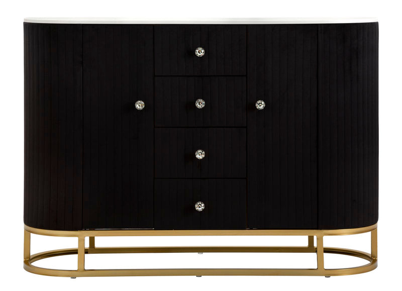 Bufet Montpellier Black Mauro Ferretti 120X40X85 cm, Negru