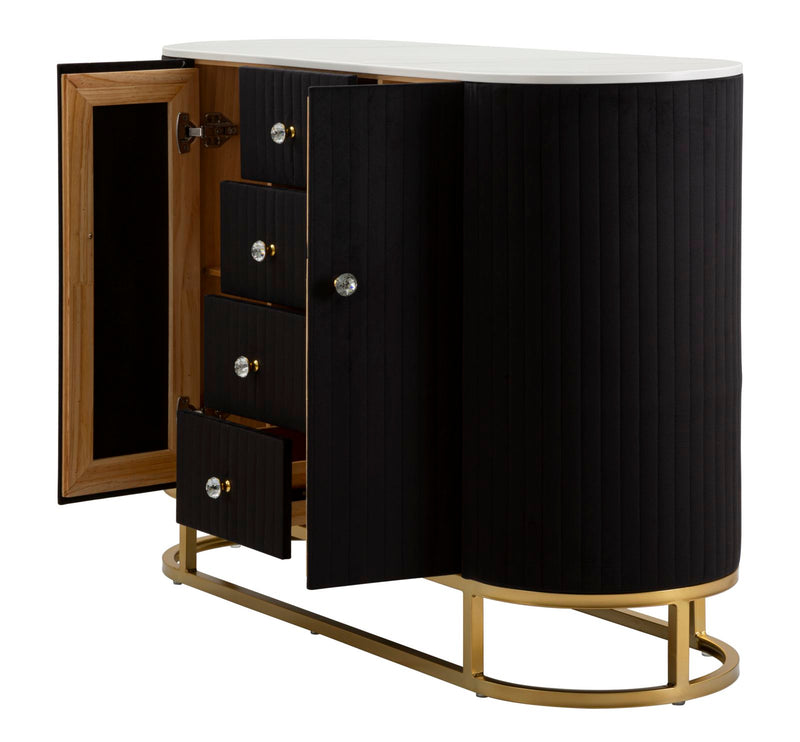 Bufet Montpellier Black Mauro Ferretti 120X40X85 cm, Negru