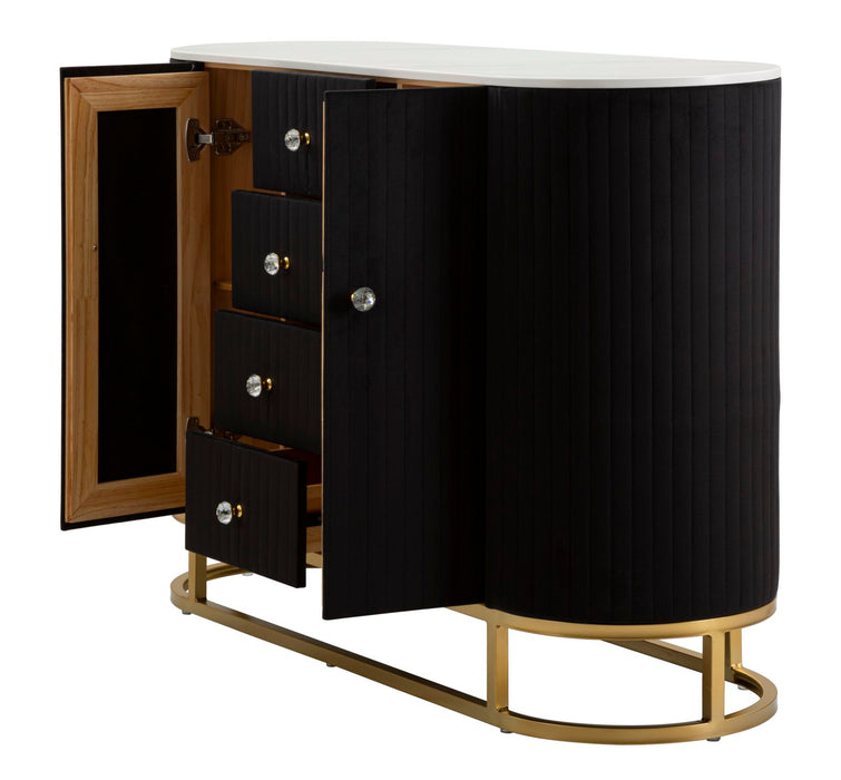 Bufet Montpellier Black Mauro Ferretti 120X40X85 cm, Negru