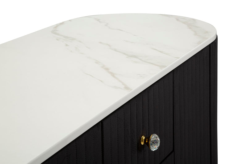 Bufet Montpellier Black Mauro Ferretti 120X40X85 cm, Negru