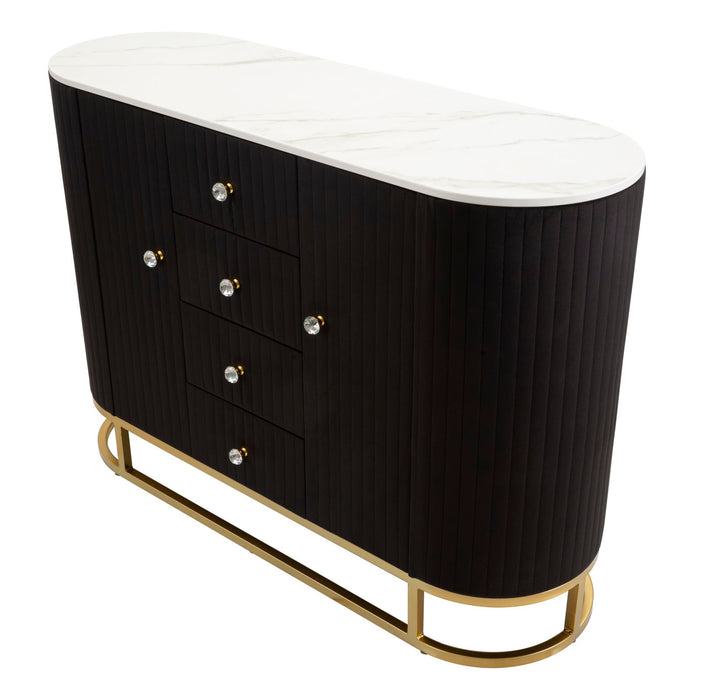 Bufet Montpellier Black Mauro Ferretti 120X40X85 cm, Negru