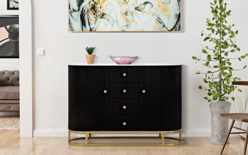 Bufet Montpellier Black Mauro Ferretti 120X40X85 cm, Negru