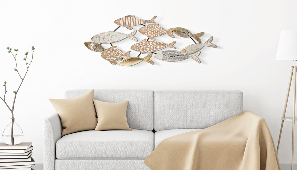 Decoratiune de Perete Mauro Ferretti Fishy  118X5,7X46,4 cm, Multicolor