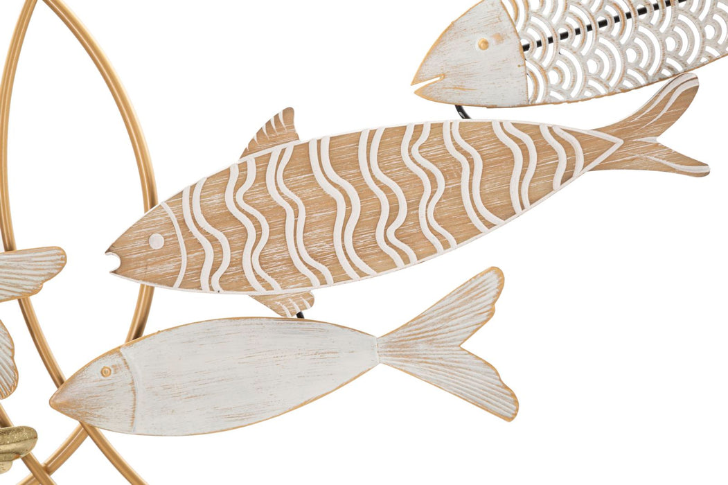 Decoratiune de Perete Mauro Ferretti Fishy Move  142,9X5X61,6 cm, Multicolor