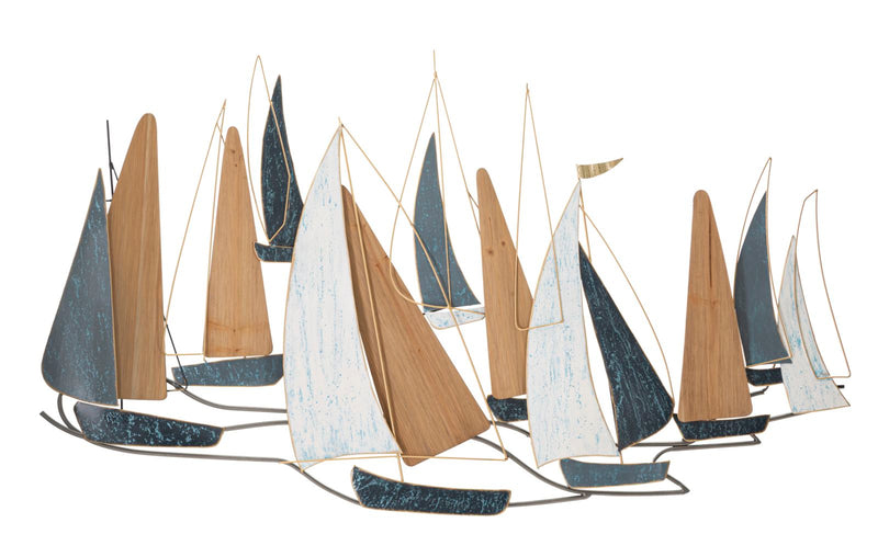 Decoratiune de Perete Mauro Ferretti Dark Regata  132X3,8X76,8 cm, Multicolor
