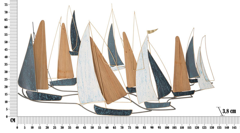 Decoratiune de Perete Mauro Ferretti Dark Regata  132X3,8X76,8 cm, Multicolor