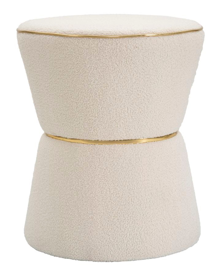 Puff Mauro Ferretti Iceland Double  Ø 43X52 cm, Crem/Auriu