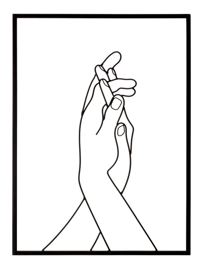 Decoratiune de Perete Mauro Ferretti Simply Hands 40X1X55 cm, Negru