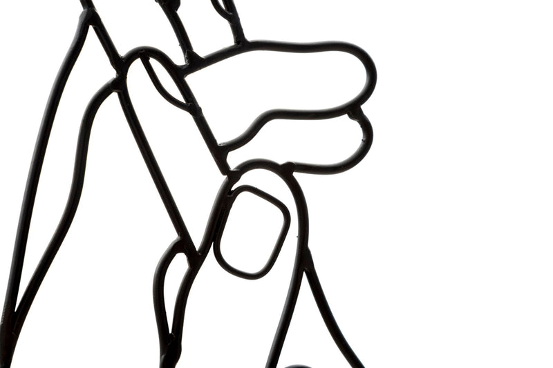 Decoratiune de Perete Mauro Ferretti Simply Hands 40X1X55 cm, Negru