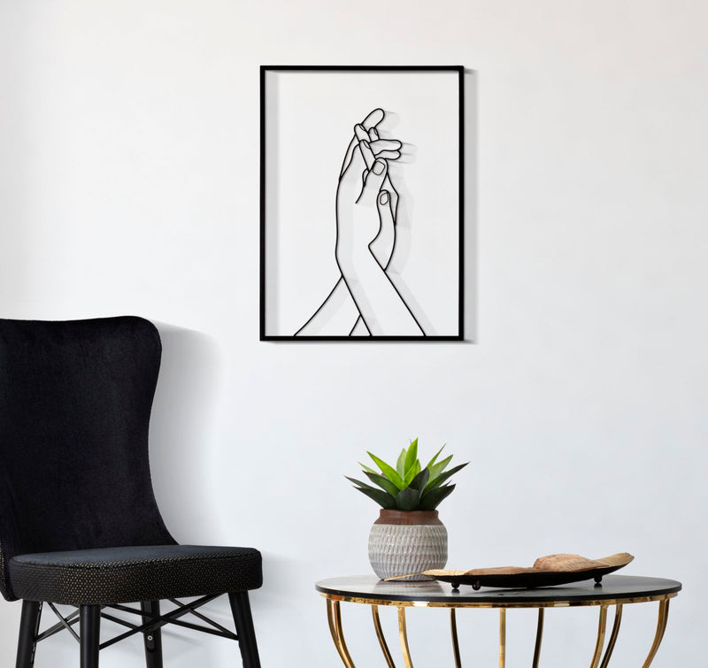 Decoratiune de Perete Mauro Ferretti Simply Hands 40X1X55 cm, Negru