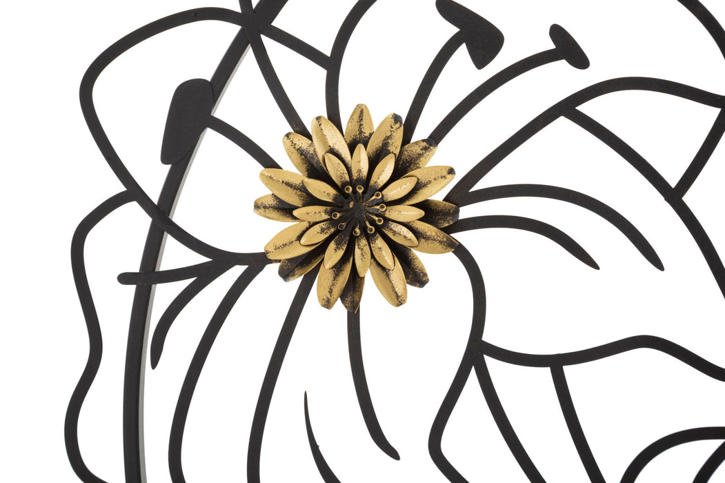 Decoratiune de Perete Mauro Ferretti Simply Flotis  63X2X69 cm, Negru/Auriu