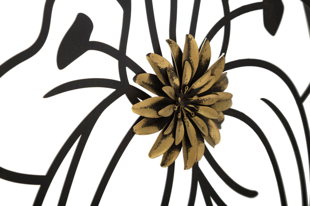 Decoratiune de Perete Mauro Ferretti Simply Flotis  63X2X69 cm, Negru/Auriu
