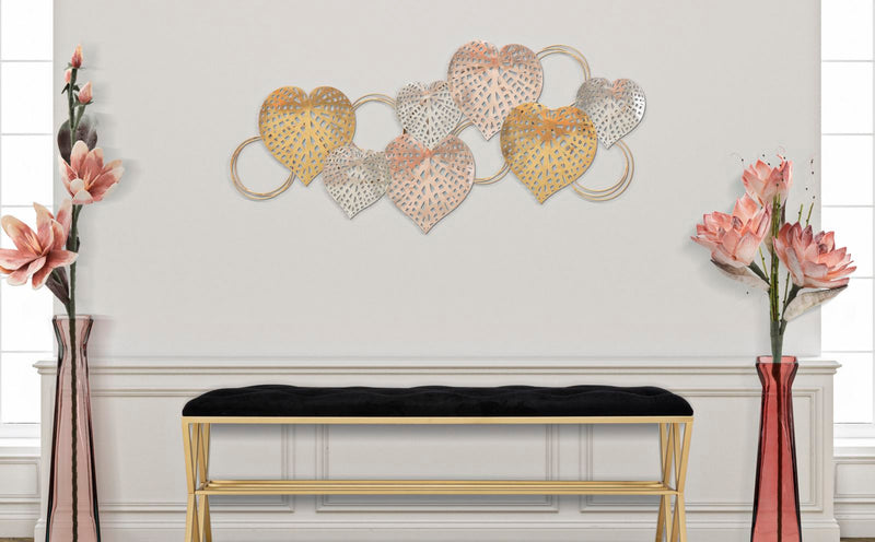 Decoratiune de Perete Mauro Ferretti Hearts  91X2,5X39,5 cm, Multicolor