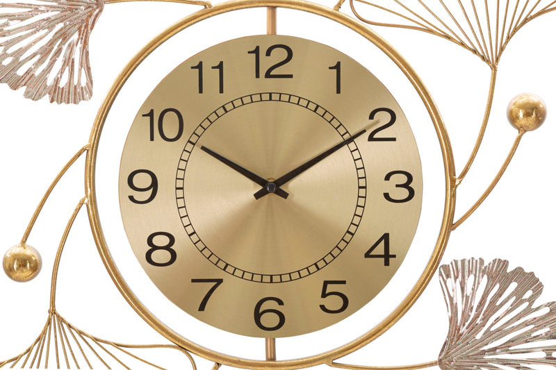 Decoratiune de Perete Mauro Ferretti Leavy With Clock 52, 5X3, 5X102 cm, Multicolor