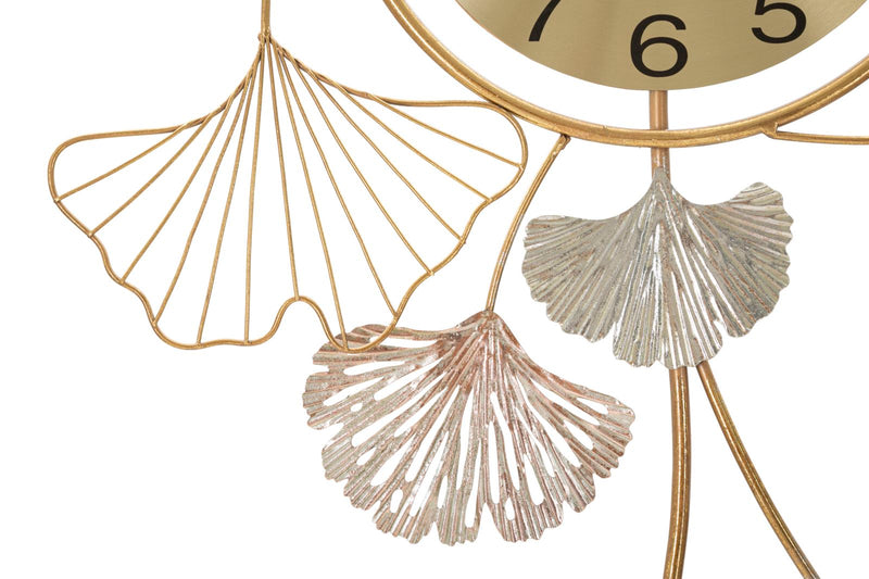 Decoratiune de Perete Mauro Ferretti Leavy With Clock 52, 5X3, 5X102 cm, Multicolor