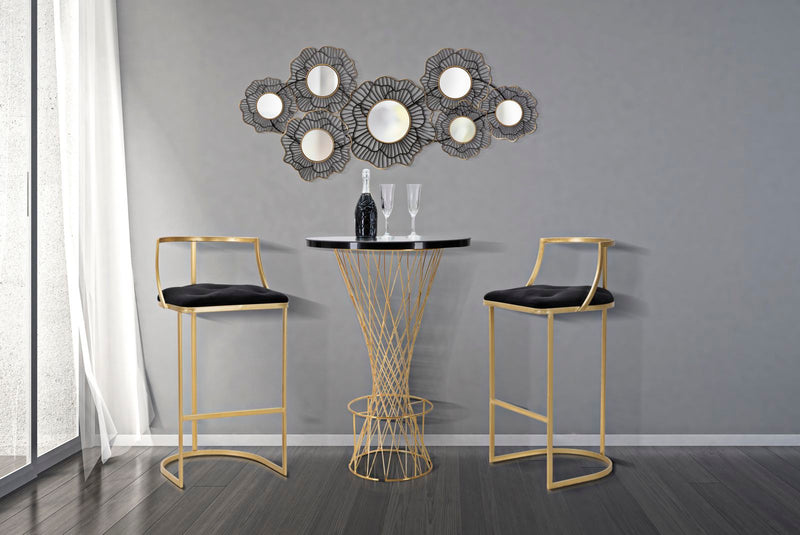 Masa Bar Mauro Ferretti Tower  Ø 70X103 cm, Auriu/ Oglinda Bronz