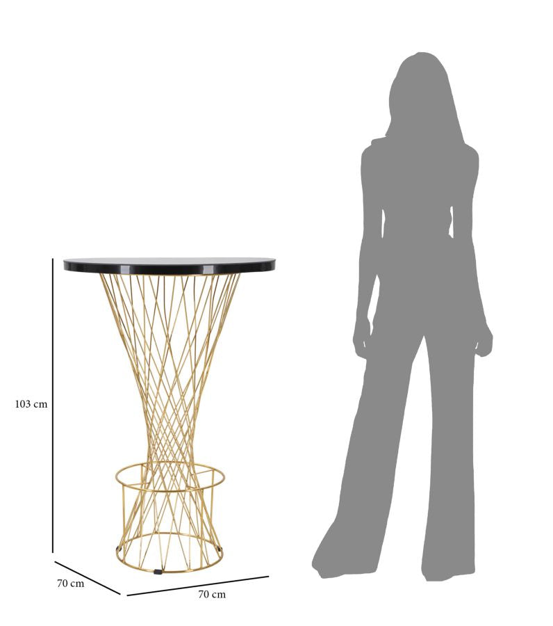 Masa Bar Mauro Ferretti Tower  Ø 70X103 cm, Auriu/ Oglinda Bronz
