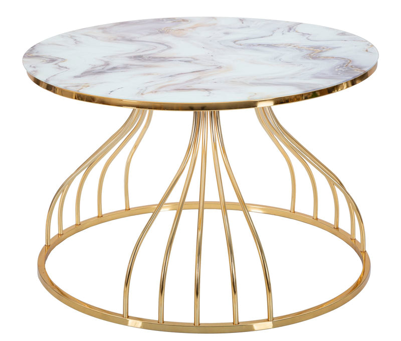 Masuta Cafea Mauro Ferretti Cobra  Ø 70X45 cm, Auriu/ Multicolor