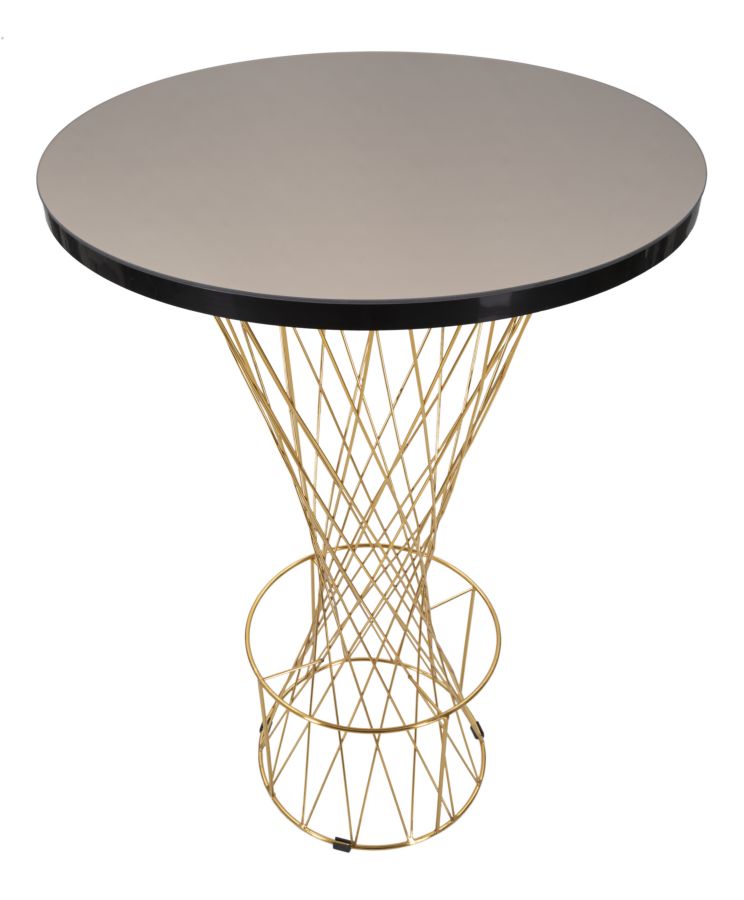 Masa Bar Mauro Ferretti Tower  Ø 70X103 cm, Auriu/ Oglinda Bronz