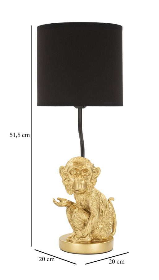 Veioza Mauro Ferretti Sit Monkey  Ø 20X51,5 cm, Auriu/ Negru