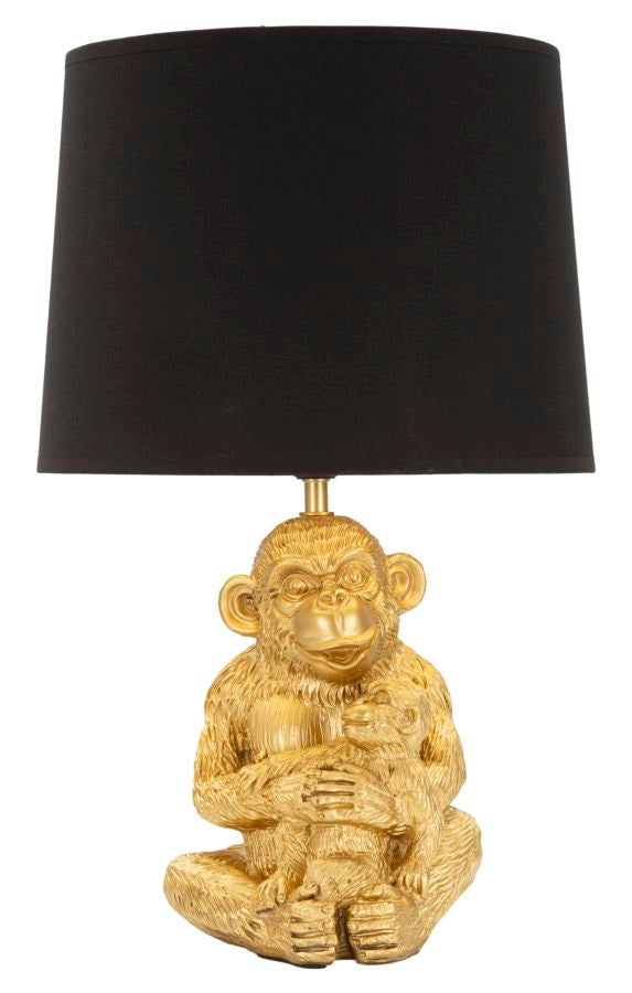 Veioza Mauro Ferretti Monkey Mum  Ø 30X49 cm, Auriu/ Negru