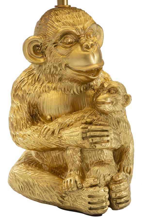 Veioza Mauro Ferretti Monkey Mum  Ø 30X49 cm, Auriu/ Negru