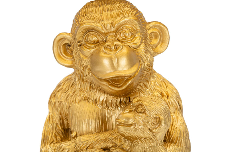 Veioza Mauro Ferretti Monkey Mum  Ø 30X49 cm, Auriu/ Negru