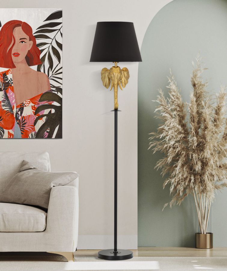 Lampadar Mauro Ferretti Elephant  Ø 37X164 cm, Auriu/ Negru