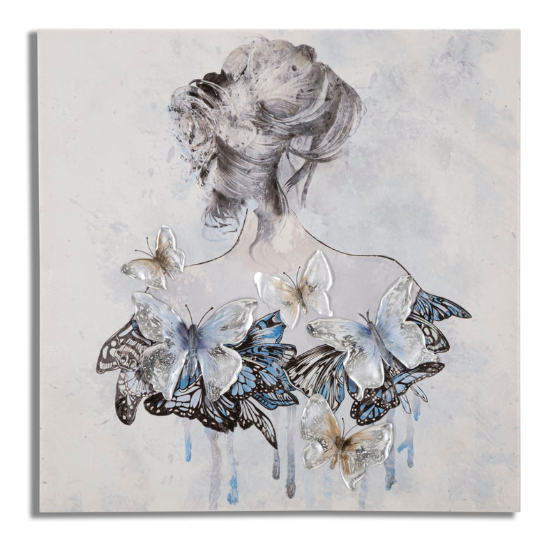Tablou decorativ Pictat Manual Mauro Ferretti Woman A,  80X2,8X80 cm, Multicolor