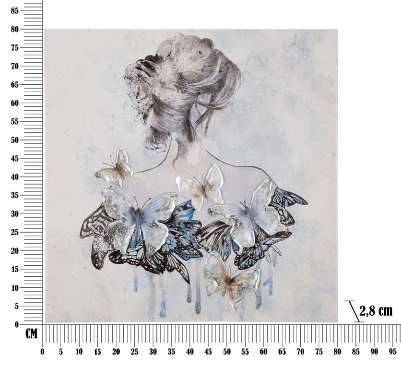 Tablou decorativ Pictat Manual Mauro Ferretti Woman A,  80X2,8X80 cm, Multicolor