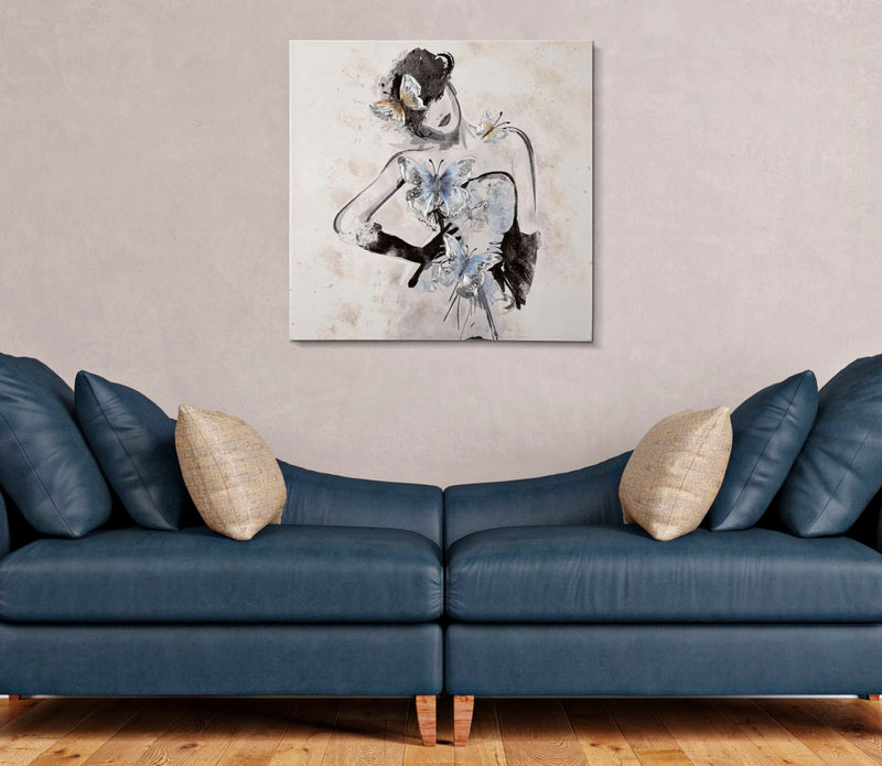 Tablou decorativ Pictat Manual Mauro Ferretti Woman B,  80X2,8X81 cm, Multicolor