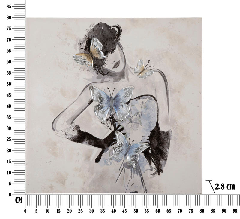 Tablou decorativ Pictat Manual Mauro Ferretti Woman B,  80X2,8X81 cm, Multicolor