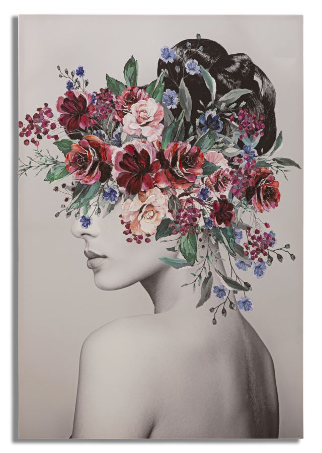 Tablou decorativ Printat/Pictat Mauro Ferretti  Lady Flower B,  80X2,8X120 cm, Multicolor