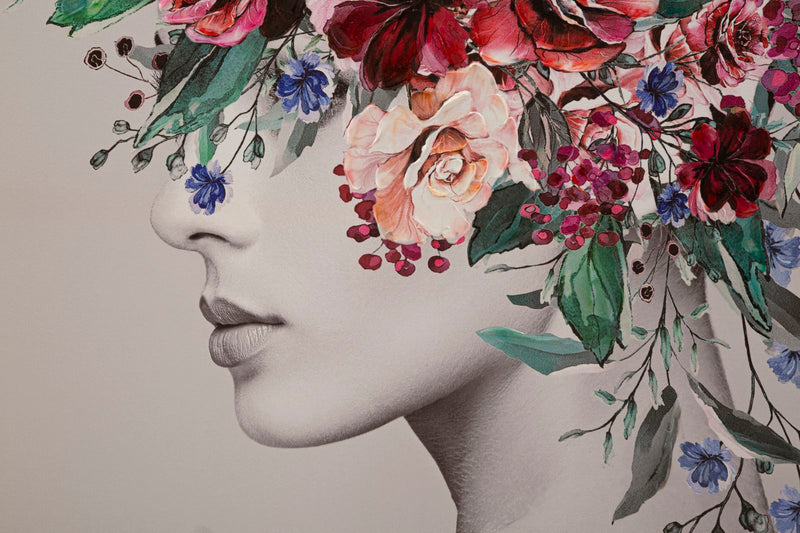 Tablou decorativ Printat/Pictat Mauro Ferretti  Lady Flower B,  80X2,8X120 cm, Multicolor
