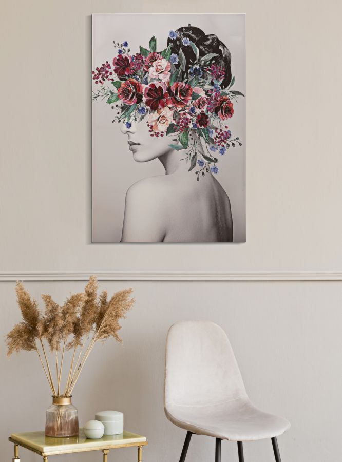 Tablou decorativ Printat/Pictat Mauro Ferretti  Lady Flower B,  80X2,8X120 cm, Multicolor