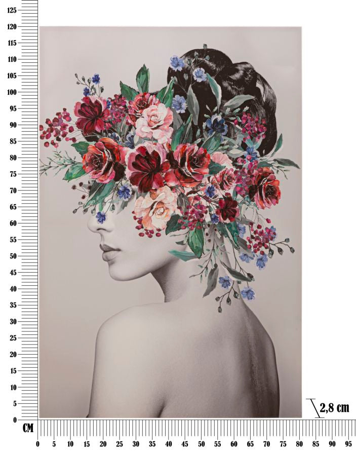 Tablou decorativ Printat/Pictat Mauro Ferretti  Lady Flower B,  80X2,8X120 cm, Multicolor