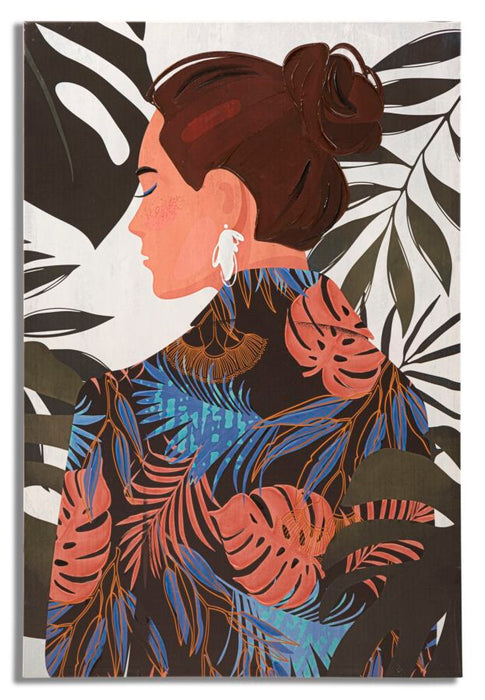 Tablou decorativ Printat/Pictat Mauro Ferretti  Lady Jungle B,  80X2,8X120 cm, Multicolor