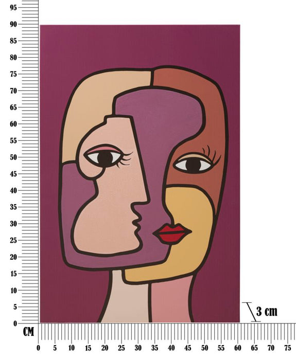 Tablou decorativ Printat/Pictat Mauro Ferretti  Face New A,  60X3X90 cm, Multicolor