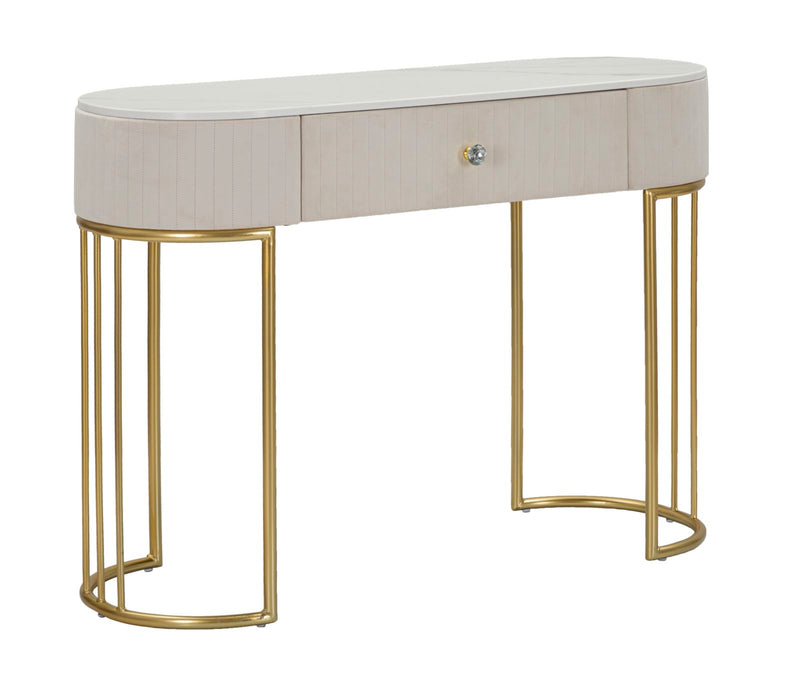 Consola Mauro Ferretti Montpellier Crem 100X40X75 cm, Crem/Auriu /Alb