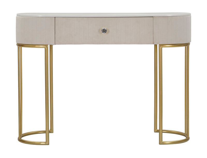 Consola Mauro Ferretti Montpellier Crem 100X40X75 cm, Crem/Auriu /Alb