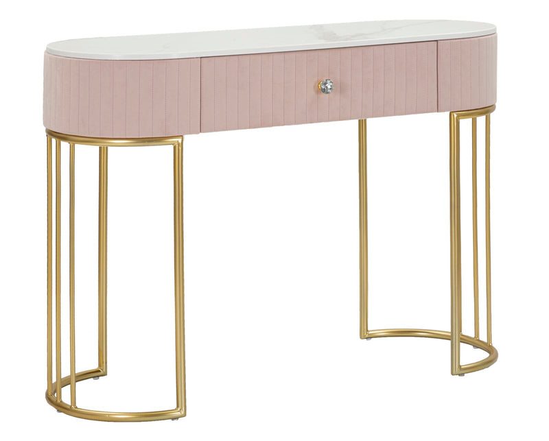 Consola Mauro Ferretti Montpellier Roz 100X40X75 cm, Roz/ Auriu/ Alb