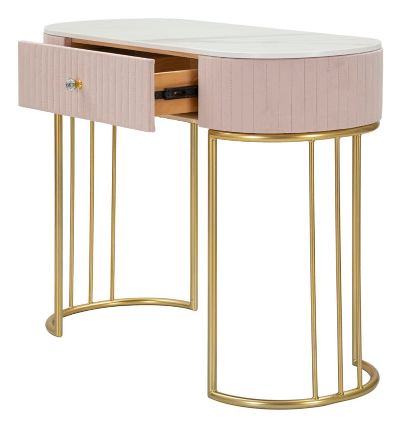 Consola Mauro Ferretti Montpellier Roz 100X40X75 cm, Roz/ Auriu/ Alb