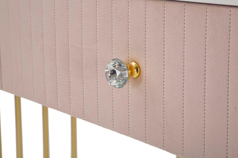 Consola Mauro Ferretti Montpellier Roz 100X40X75 cm, Roz/ Auriu/ Alb