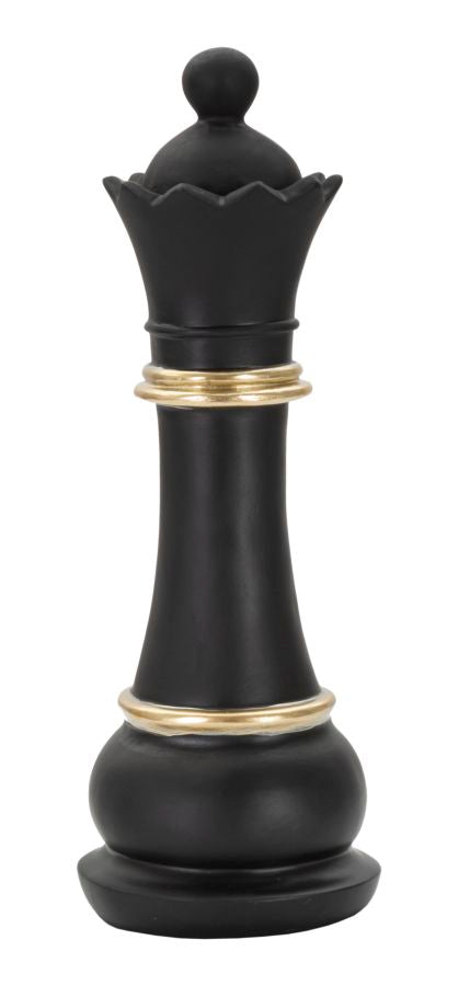 Statueta Mauro Ferretti Queen Black And Gold  Ø 9X25,5 cm, Negru/Auriu