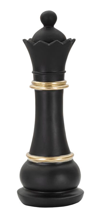 Statueta Mauro Ferretti Queen Black And Gold  Ø 9X25,5 cm, Negru/Auriu