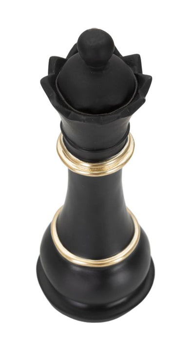 Statueta Mauro Ferretti Queen Black And Gold  Ø 9X25,5 cm, Negru/Auriu